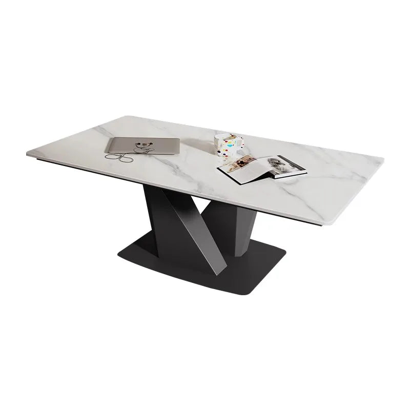 Italian Modern Minimalist Sofa Table Red Wind Net Rectangular Rock Board Tea Table for Living Room for Small Coffee Tables