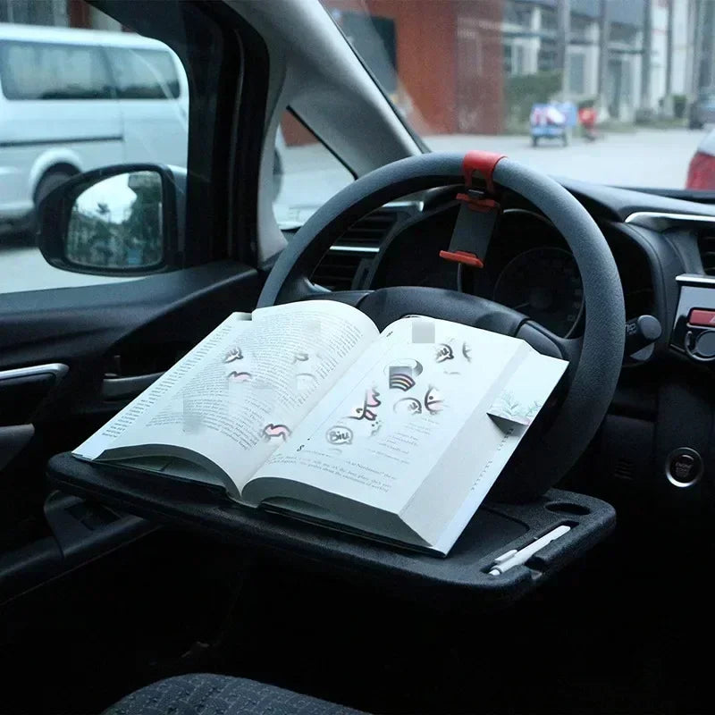 Car steering wheel, small table, car mounted dining plate, car mount, flatbed, car interior dining table, dining table