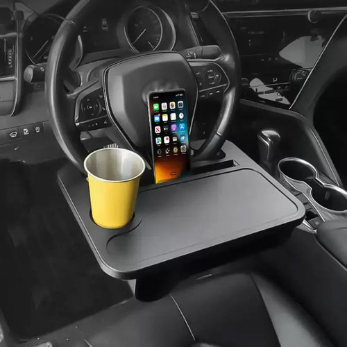 Car steering wheel, small table, car mounted dining plate, car mount, flatbed, car interior dining table, dining table